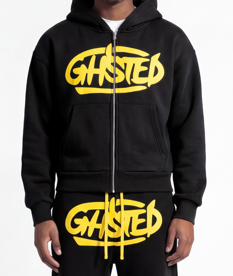 GHSTED Zip Up - BLACK